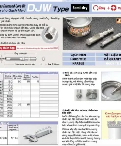 DJW25.0x76S -Mũi khoan kính Chuôi lục giác UNIKA (DJW Type)