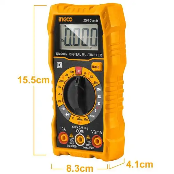 Đồng Hồ Đo Điện Vạn Năng (2000 Số Đếm) DM2002 INGCO