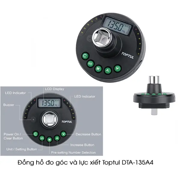 Đồng hồ đo góc và lực xiết TOPTUL DTA-135A4