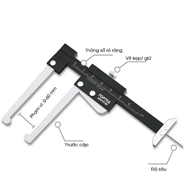 Dụng cụ đo đĩa phanh và độ sâu lốp TOPTUL JEEF0160