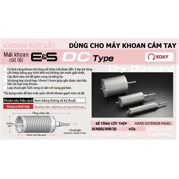 ES-D160ST -Mũi khoét rút lõi UNIKA - E&S Core Drill DC type