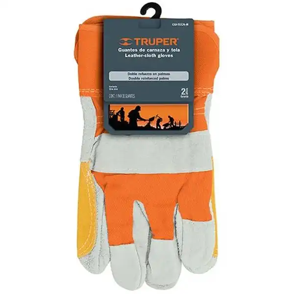 Găng tay da vải an toàn size L Truper 14246 (GU-TECA-R)