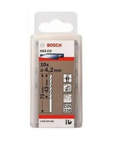 Hộp 10 Mũi khoan sắt và inox HSS-Co Bosch 2608585882 4.2mm