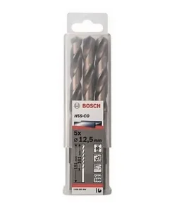 Hộp 5 mũi khoan sắt và inox 12.5mm HSS-Co Bosch 2608585904