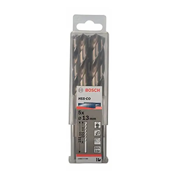 Hộp 5 Mũi khoan sắt và inox 12mm HSS-Co Bosch 2608585903