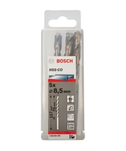 Hộp 5 mũi khoan sắt và inox 8.5mm HSS-Co Bosch 2608585895