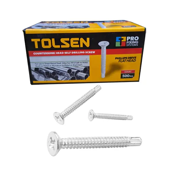 Hộp 500 vít tự khoan sắt đầu bằng 4.8x32mm Tolsen 54181