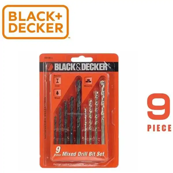 Hộp 9 mũi khoan hỗn hợp Black & Decker A8106G