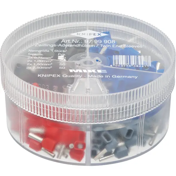 Hộp cos đôi 200c Knipex 97 99 908 cách điện, 2×0.75 – 2×2.5mm2