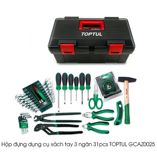 Hộp đựng dụng cụ xách tay 3 ngăn 31pcs TOPTUL GCAZ0025