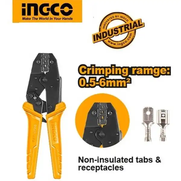 Kìm Bấm Cos Dây Điện 0.5-6Mm2 HRCPC0506 INGCO