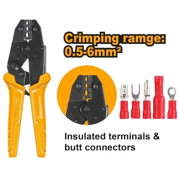 Kìm Bấm Cos Dây Điện 0.5-6Mm2 HRCPJ0506 INGCO