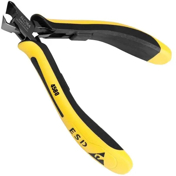 Kìm cắt linh kiện ELORA 4580 chống tĩnh điện, mũi vát lệch 27 độ