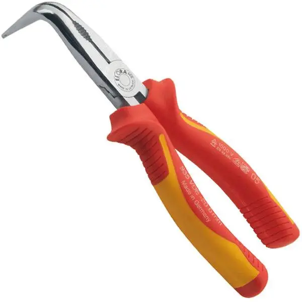 Kìm mỏ nhọn đầu cong 90 độ, cán cách điện VDE 1000V