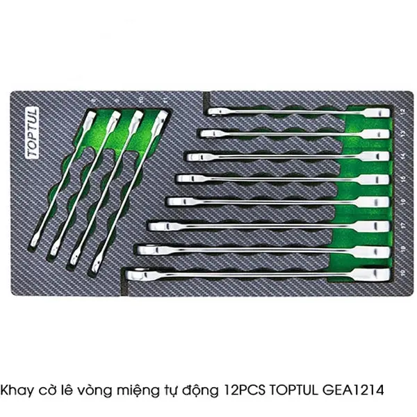 Khay cờ lê vòng miệng tự động 12PCS TOPTUL GEA1214