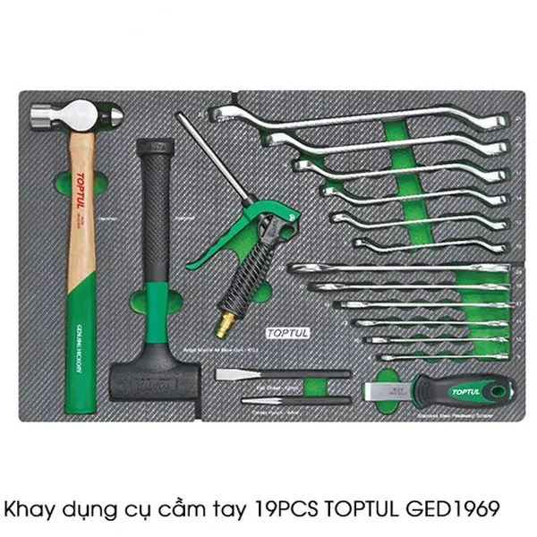Khay dụng cụ cầm tay 19pcs TOPTUL GED1969