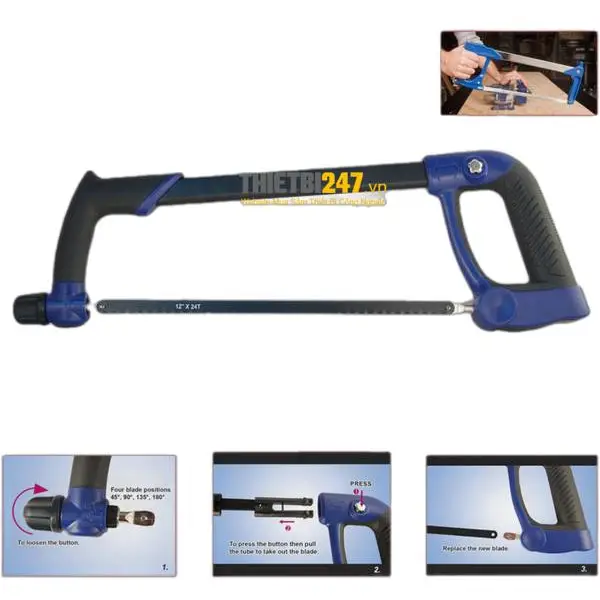 Khung cưa sắt cầm tay 300mm Kingtony 7921-12 màu xanh
