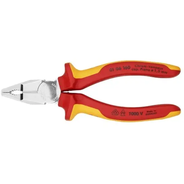 Kìm bằng đa năng cách điện 160mm Knipex 01 06 160