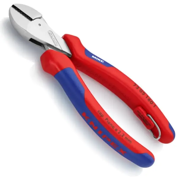 Kìm cắt cạnh Knipex 73 05 160 T trợ lực, gắn được dây chống rơi
