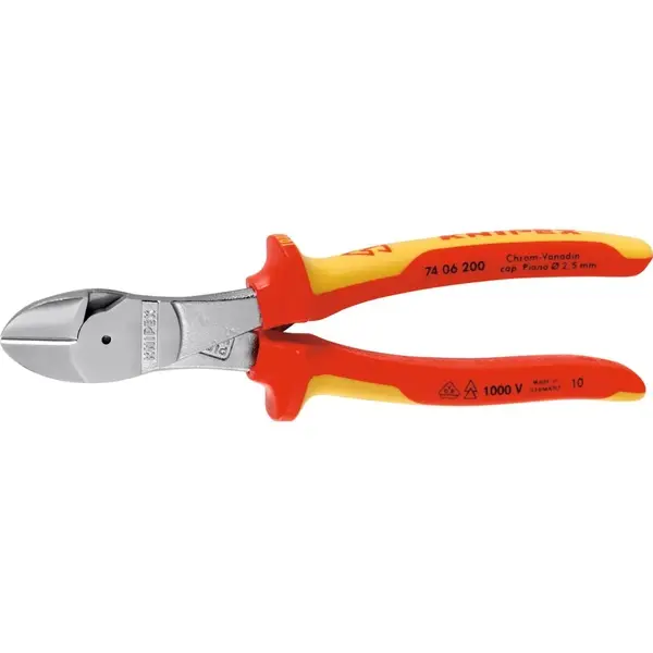 KÌM CẮT MẶT CHÉO MẠ CROM, CÁCH ĐIỆN KNIPEX 200MM 74 06 200