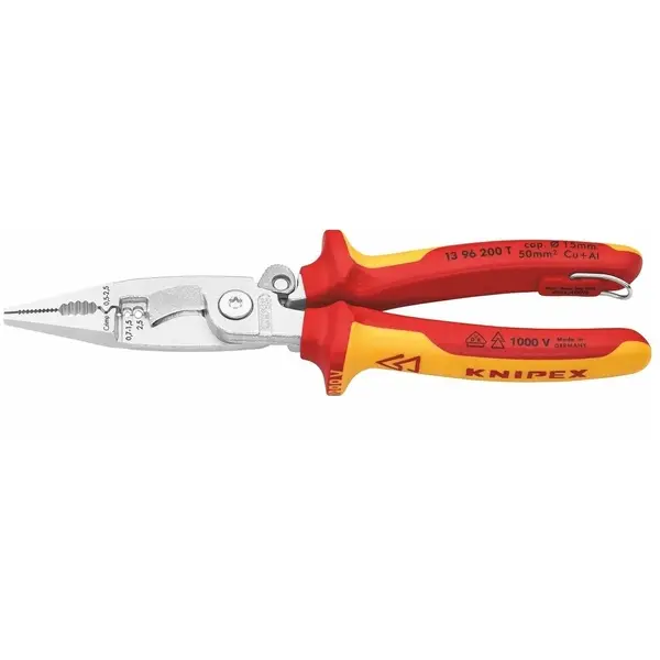 KÌM ĐA NĂNG KNIPEX CÁCH ĐIỆN 1000V CÓ LÒ XO VÀ MÓC TREO, DÀI 200 MM 13 96 200 T