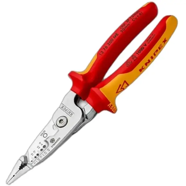 Kìm Lắp Điện Đa Năng Knipex 13 76 200 ME Cách Điện 1000V
