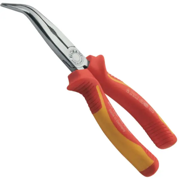 Kìm mỏ nhọn cán cách điện 1000V, đầu cong 45 độ ELORA 935-45