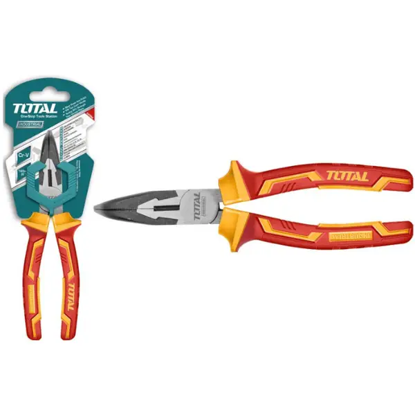 Kìm mũi nhọn mỏ cong cách điện 1000V Total THTIP2481 8 inch