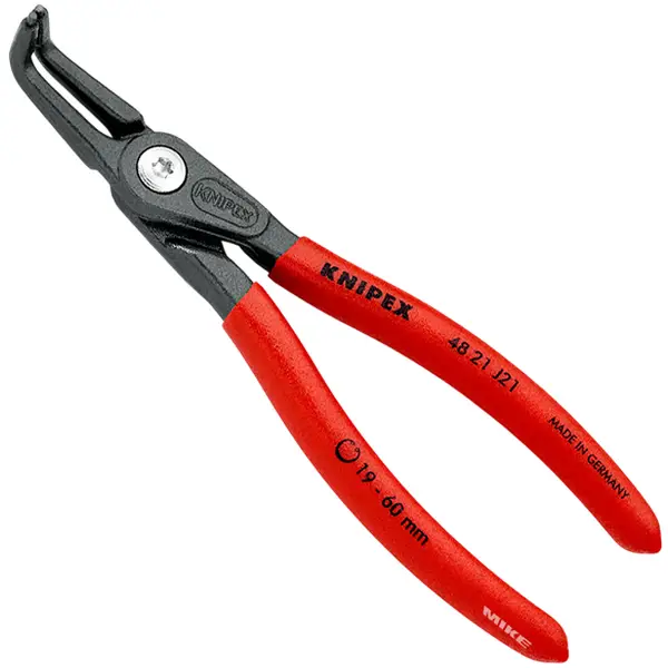 Kìm phe trong Knipex 48 21 J21 đầu cong 90độ, lỗ phe Ø 19-60mm