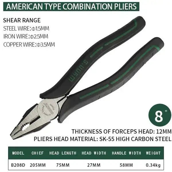 Kìm răng 8 inch thiết kế kiểu mỹ Wynns B208D