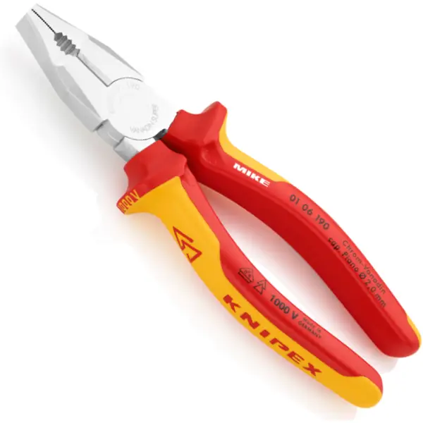Kìm răng đầu bằng Knipex 01 06 190 cách điện VDE 1000V