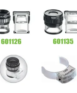 Kính lúp kỹ thuật 601135 và 601126, có đèn LED chiếu sáng bổ trợ