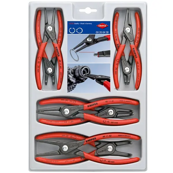 KNIPEX 00 20 04 SB BỘ KÌM MỞ PHE CHÍNH XÁC 8 CHI TIẾT