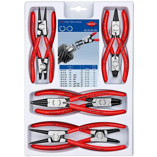 KNIPEX 00 20 04 V01 BỘ KÌM MỞ PHE 8 CHI TIẾT