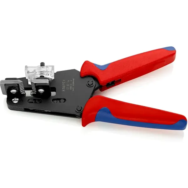 KNIPEX 12 12 14 KÌM TUỐT VỎ CÁCH ĐIỆN CHÍNH XÁC VỚI LƯỠI DAO THÍCH ỨNG