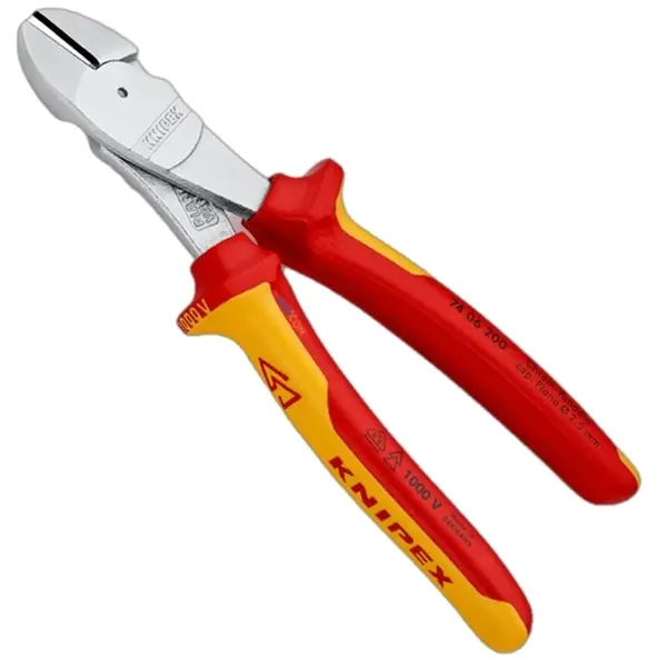 KNIPEX 74 06 200 Kìm Cắt 8 inch, cán cách điện 1000V