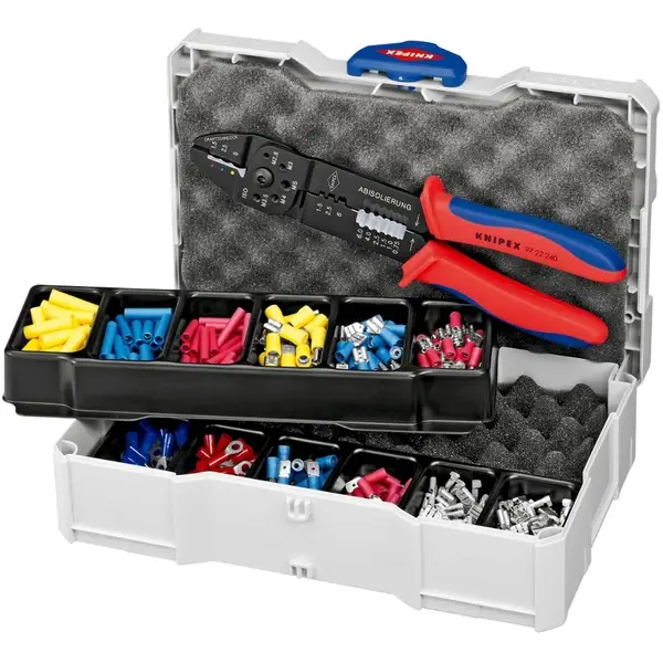 KNIPEX BỘ DỤNG CỤ BẤM COS 97 90 25 CHO ĐẦU NỐI CÁP 13 CHI TIẾT