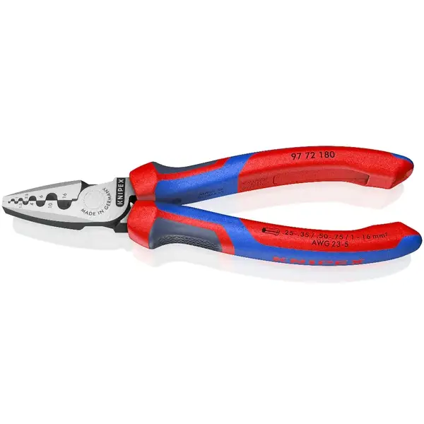 KNIPEX KÌM BẤM COS 97 72 180 CHO ĐẦU COS PIN