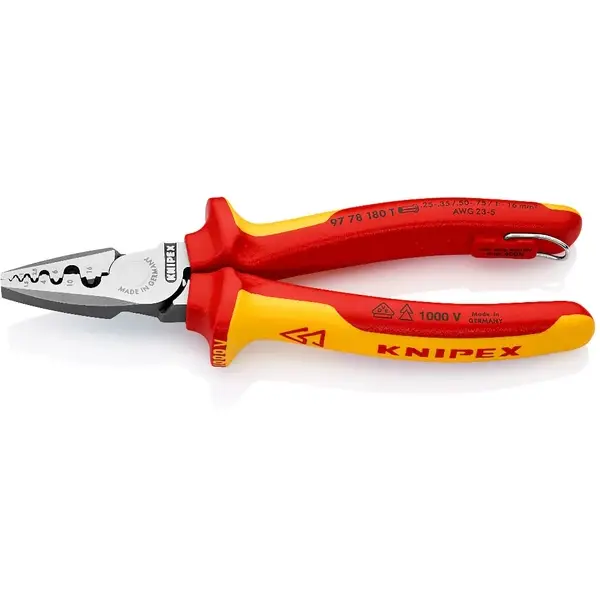 KNIPEX KÌM BẤM COS 97 78 180 T CHO ĐẦU COS PIN