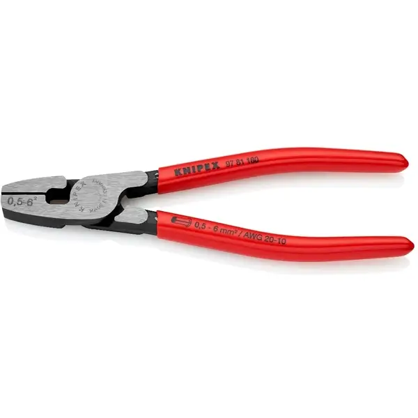 KNIPEX KÌM BẤM COS 97 81 180 CHO ĐẦU COS PIN VỚI NGÕ VÀO PHÍA TRƯỚC