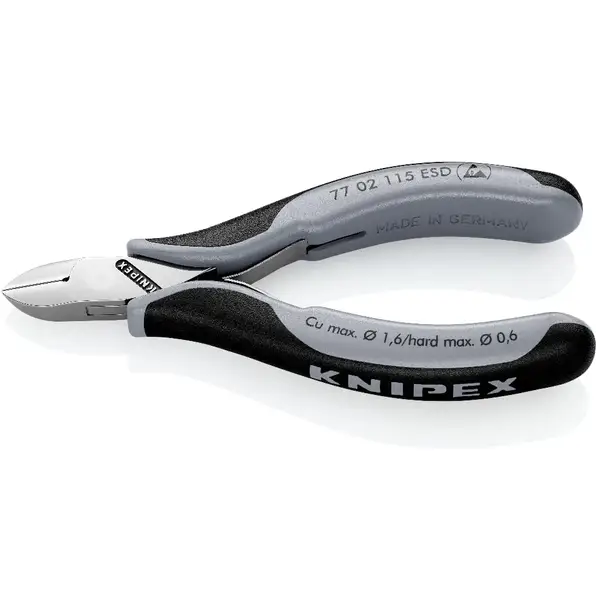 KNIPEX KÌM CẮT LINH KIỆN ĐIỆN TỬ ESD 77 02 115 ESD VỚI KHỚP HỘP