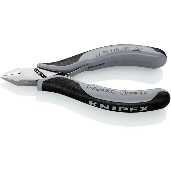 KNIPEX KÌM CẮT LINH KIỆN ĐIỆN TỬ ESD 77 32 115 ESD VỚI KHỚP HỘP