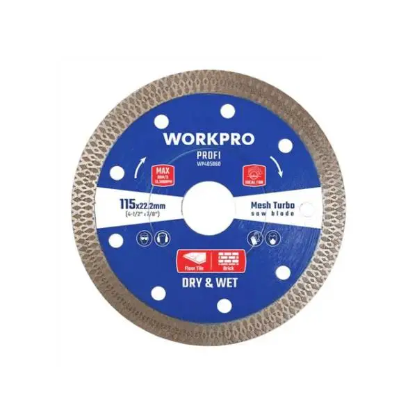 Lưỡi cưa đĩa cắt kim cương Turbo răng lưới siêu mỏng 180x22.2x10mm Workpro WP405062