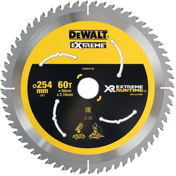 Lưỡi cưa gỗ 254x30mm 40T 5500rpm chống mẻ phôi Dewalt DT90249-QZ