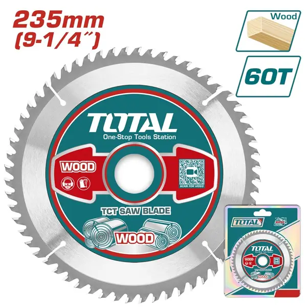 Lưỡi cưa gỗ TCT 235mm - 60T Total TAC231623