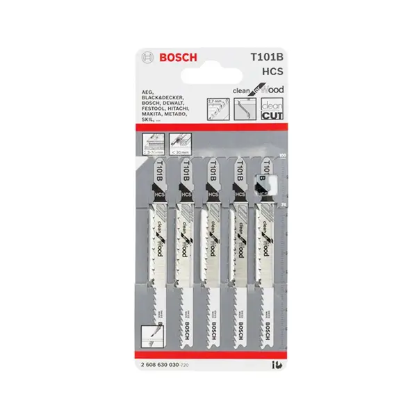 Lưỡi cưa lọng gỗ T101B (bộ 5 lưỡi) Bosch 2608630030