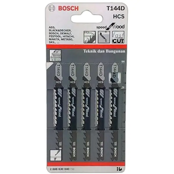 LƯỠI CƯA LỌNG GỖ T144D (BỘ 5 LƯỠI) BOSCH 2608630040