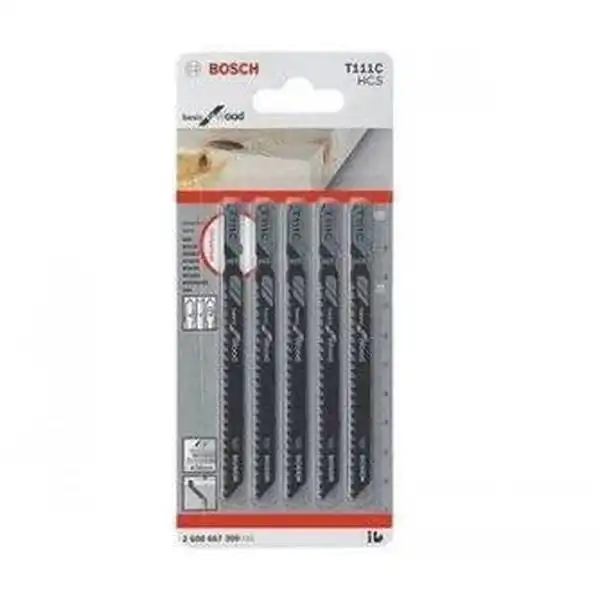 Lưỡi cưa lọng T 111 C - Gỗ (bộ 5 lưỡi) Bosch 2608630033