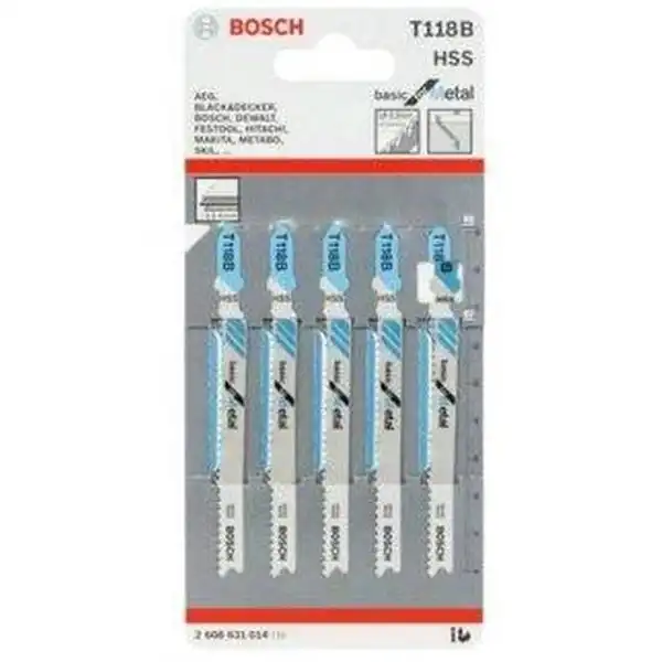 Lưỡi cưa lọng T 118 B - Sắt (bộ 5 lưỡi) Bosch 2608631014