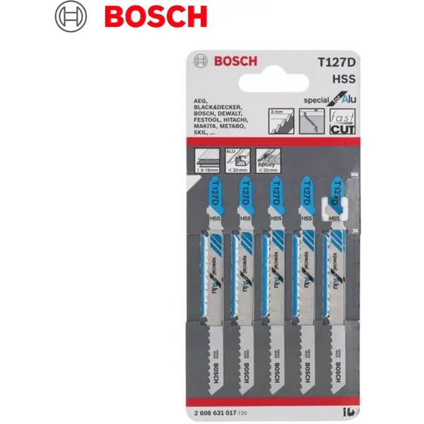 Lưỡi cưa lọng T 121 AF - Sắt (bộ 5 lưỡi) Speed for Metal Bosch